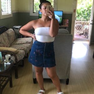 High-waisted Denim Skirt